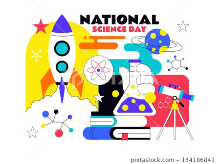 National Science Day Vector Illustration on February 28 Featuring Chemical Liquid, Scientific Elements, Medical and Research in a Background National Science Day Vector Illustration on February 28 Featuring Chemical Liquid, Scientific Elements, Medical and Research in a Background 134186841