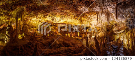 Mystical Mallorca Exploring the Enchanting Depths of a Subterranean Cave, Mallorica, Spain 134186879