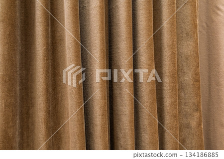 Elegant Brown Velvet Curtains Luxurious Texture and Warmth for Interior Design and Decor Elegant Brown Velvet Curtains Luxurious Texture and Warmth for Interior Design and Decor 134186885