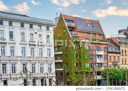 Brussels Architecture Historic Buildings and Green Facades in the Belgian Capital City Brussels Architecture Historic Buildings and Green Facades in the Belgian Capital City 134186923
