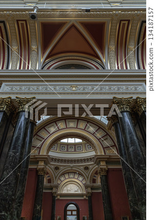 Architectural Neoclassical style found within the Barry Rooms of the National Gallery, London. Architectural Neoclassical style found within the Barry Rooms of the National Gallery, London. 134187157