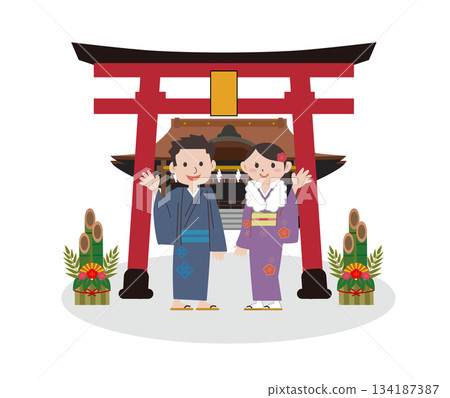 New Year's first shrine visit 134187387