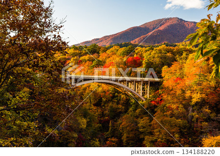[Miyagi Prefecture, Osaki City, Naruko Gorge] Autumnal beauty of Naruko Gorge in October 134188220