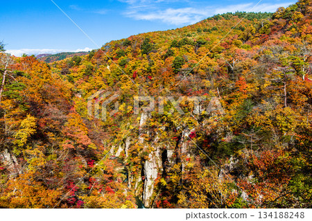 [Miyagi Prefecture, Osaki City, Naruko Gorge] Autumnal beauty of Naruko Gorge in October 134188248