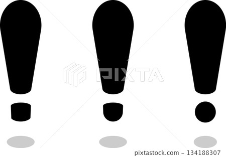一組漂浮的黑色感嘆號 134188307
