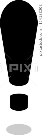 底部圓柱形浮動黑色感嘆號 134188308