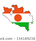 Niger flag map outline patriotic abstract national identity design 134189238