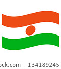 Niger waving flag abstract design orange white green symbol 134189245