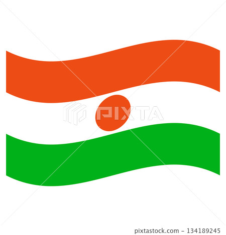 Niger waving flag abstract design orange white green symbol Niger waving flag abstract design orange white green symbol 134189245