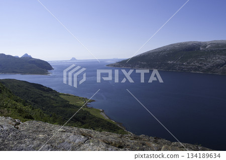 Norway fjord view in north 134189634