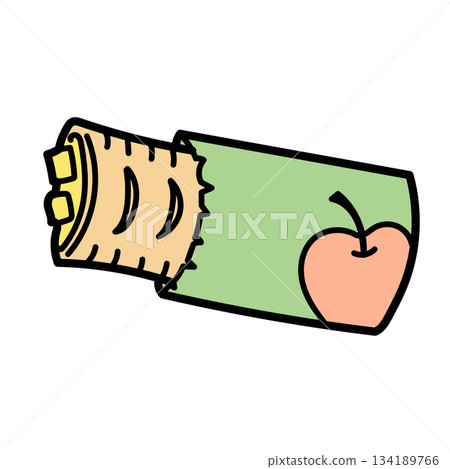 Stock Illustration: Cutout illustration of apple pie-style sweets Stock Illustration: Cutout illustration of apple pie-style sweets 134189766