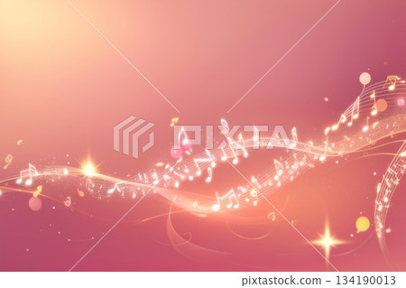 奢華的金色和粉紅色音樂畫面 134190013