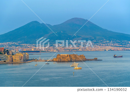 Downtown Naples city skyline, cityscape of  Italy 134190032