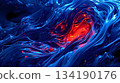 深藍色渦旋與紅色熱源 134190176