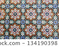 Moroccan Islamic mosaic tiles in Fes, Morocco 134190398