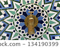 Moroccan Islamic mosaic tiles in Fes, Morocco 134190399