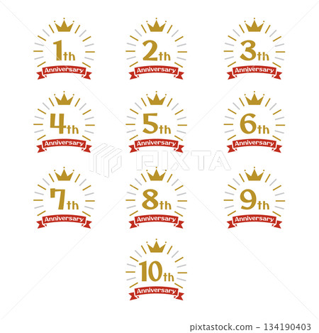Anniversary Icon Set Anniversary Icon Set 134190403