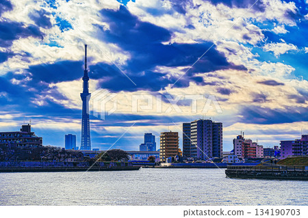 Skytree as seen from Nakagawa 134190703
