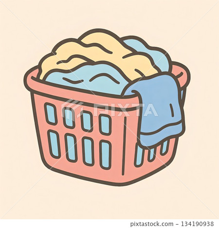 塑膠洗衣籃插圖 134190938