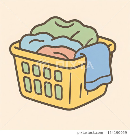 Deep laundry basket illustration 134190939