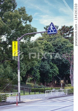 Pedestrian crossing sign image Pedestrian crossing sign image 134191310
