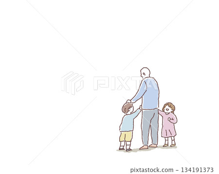 Elderly man and children 134191373