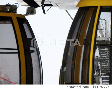 gondola lift in dolomites detail 134192773