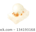Baked yellowish rice cake watercolor 134193168