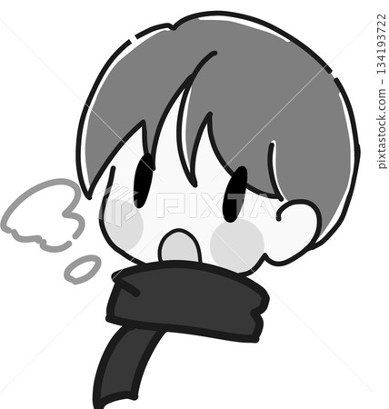 戴著圍巾的人的單色圖標 戴著圍巾的人的單色圖標 134193722