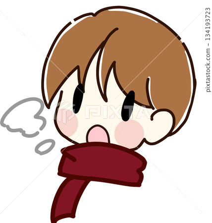 一個戴著圍巾的人的圖標 一個戴著圍巾的人的圖標 134193723