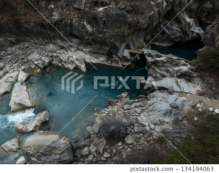 River flowing through rocks in Tibet,China 134194063