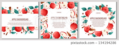 A set of colorful backgrounds with sea buckthorn twigs and berries. The concept of autumn, tea drinking. Vector illustration for the design of posters, flyers, postcards and invitations A set of colorful backgrounds with sea buckthorn twigs and berries. The concept of autumn, tea drinking. Vector illustration for the design of posters, flyers, postcards and invitations 134194286