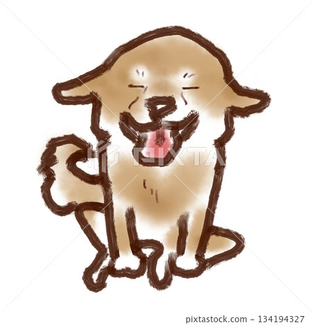 Brush-drawn airplane-eared dog (colored) Brush-drawn airplane-eared dog (colored) 134194327