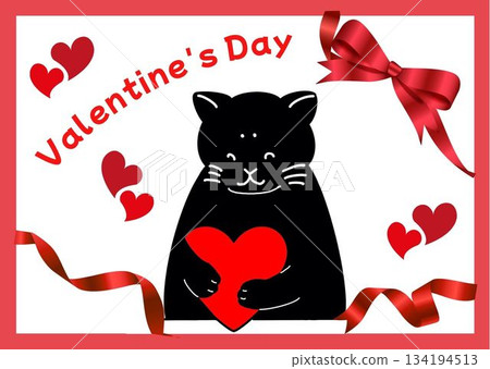 Valentine's Day hearts and cats 134194513