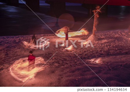 Akita Festival to get rid of evil with a ring of fire Akita Festival to get rid of evil with a ring of fire 134194634