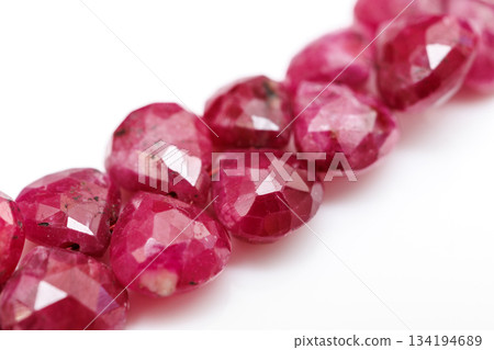 Natural ruby briolette cut beads / deep red natural gemstone material 134194689