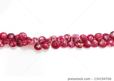 Natural ruby briolette cut beads / deep red natural gemstone material 134194708