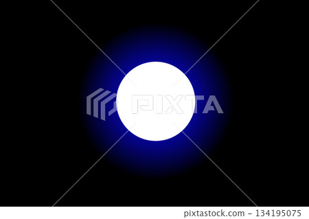 Futuristic White Energy Orb with Blue Glow on Dark Tech Background. 134195075