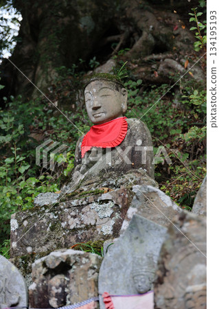 四國巡禮的第88座寺廟，大久保寺，是一尊位於經堂通往大師殿道路山坡上的石佛像。 134195193