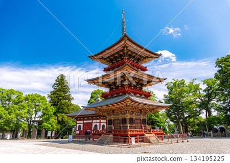 Three-story pagoda at Naritasan Shinshoji Temple, Narita City, Chiba Prefecture Three-story pagoda at Naritasan Shinshoji Temple, Narita City, Chiba Prefecture 134195225