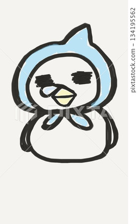 一隻戴著頭罩的鴨子正在打盹兒 134195562