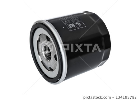 Car oil filter on a white background Car oil filter on a white background 134195782