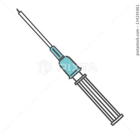 Illustration of an indwelling needle (venous catheter, Surflow) Illustration of an indwelling needle (venous catheter, Surflow) 134195861