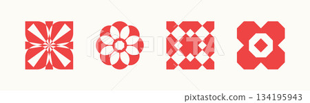 Set of geometric shapes. line and abstract pattern background. Collection of blue modern design for cards, invitation, branding, banner Set of geometric shapes. line and abstract pattern background. Collection of blue modern design for cards, invitation, branding, banner 134195943