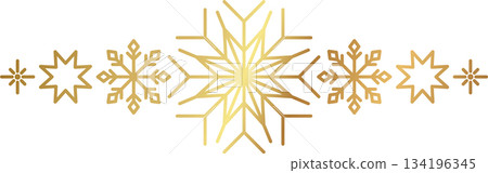 Gold snowflake border. Winter Christmas design decoration. Gold snowflake border. Winter Christmas design decoration. 134196345