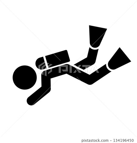 Scuba Diving Pictogram 134196450