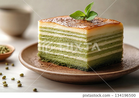 crepe, cake, matcha 134196500