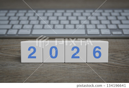 Happy new year 2026 technology online concept 134196641