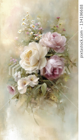 elegant floral postcard design elegant floral postcard design 134196688