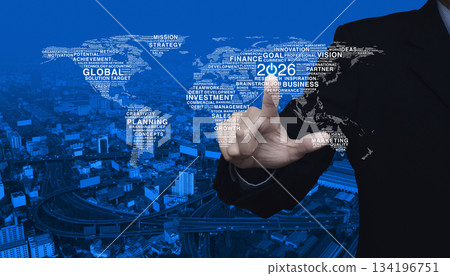 Happy new year 2026 global business start up concept, Elements of this image furnished by NASA 134196751